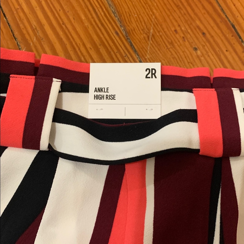 Express Multicolor Stripe Ankle High Rise Pant - Picture 6 of 8